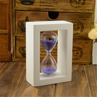 Square Wooden Timer Clock Sandglass Hourglass