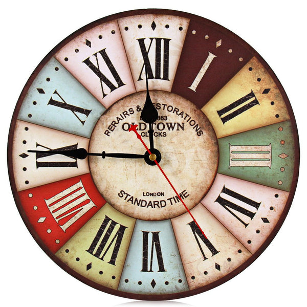 Wood Wall Clock Vintage Quartz Design Wall Clock